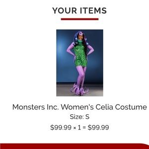 Monsters inc women’s Celia costume size Small